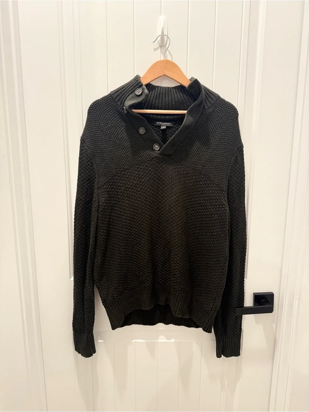 Banana Republic Men’s Turtleneck Button Pullover - Olive Green